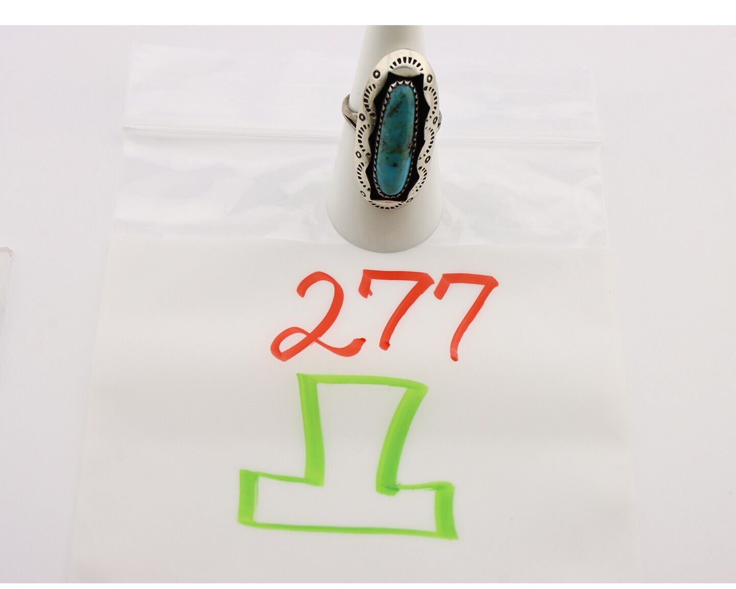 Navajo Ring 925 Silver Natural Kingman Turquoise Native American Artist C.80's
