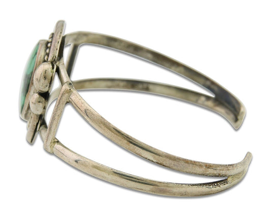 Navajo Bracelet 925 Silver Turquoise Cuff Artist Signed C Montoya C.80's