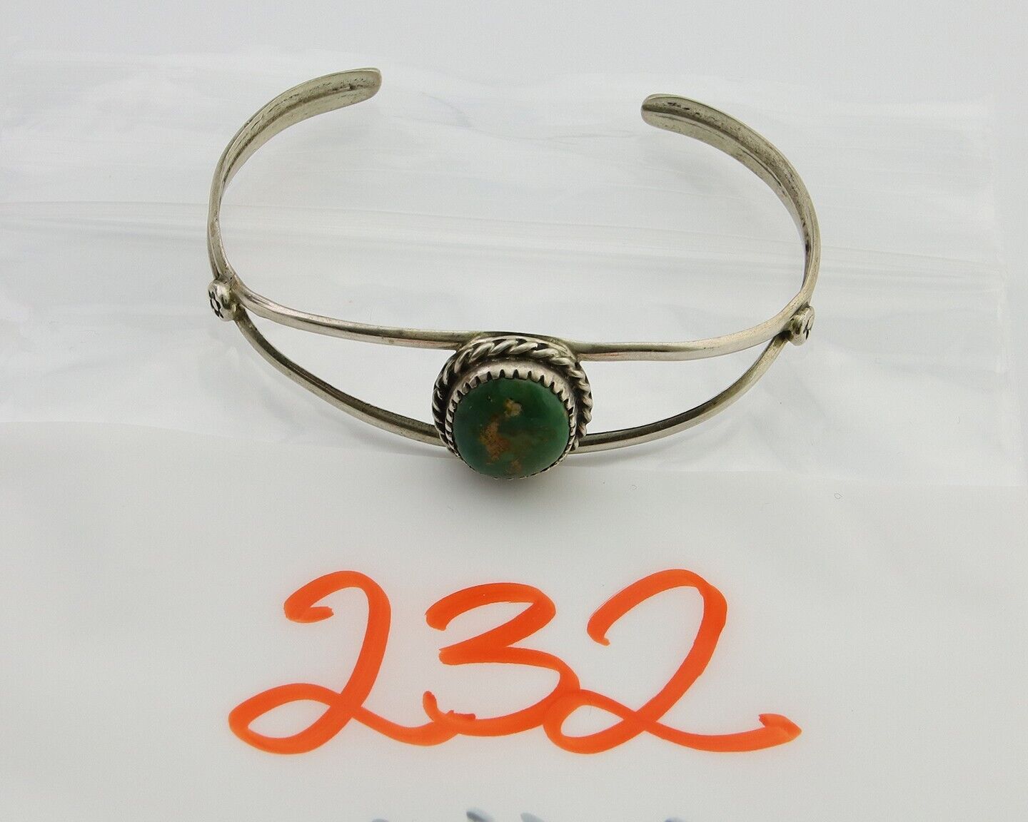 Navajo Cuff Bracelet 925 Silver Turquoise Native American Artist Handmade C.80's