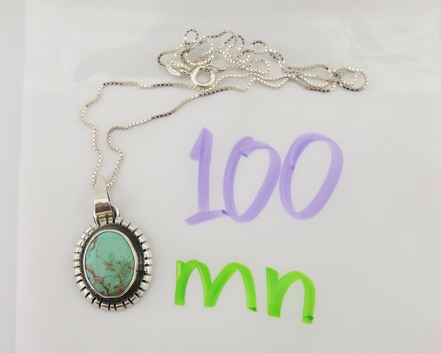 Navajo Necklace 925 Silver Natural Turquoise Native American Artist C.80's