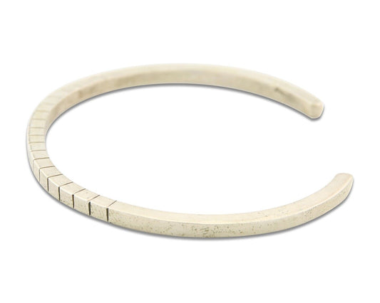 Navajo Bracelet 925 Silver Hand Stamped Signed M.C. ISASIB C.80's