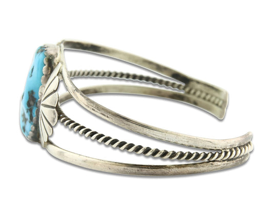 Vintage Navajo Bracelet 925 Silver Blue Turquoise Handmade