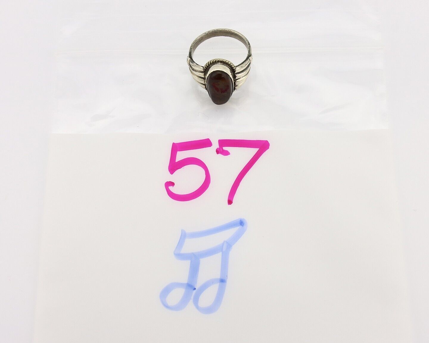 Navajo Handmade Ring 925 Silver Natural High Grade Fire Opal Native Artist C.80s