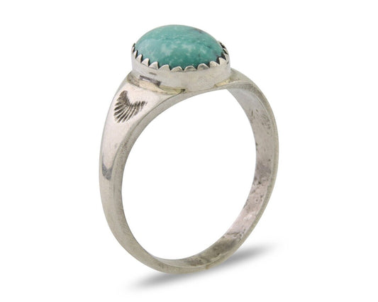 Navajo Ring 925 Silver Natural Blue Turquoise Native American Artist C.80's