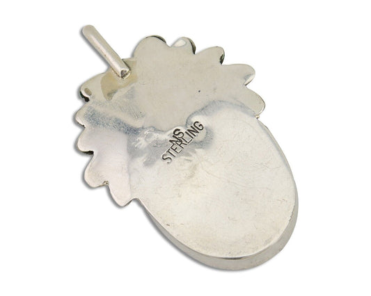 Navajo Pendant 925 Silver Natural Onyx Native Artist Signed NS C.80's