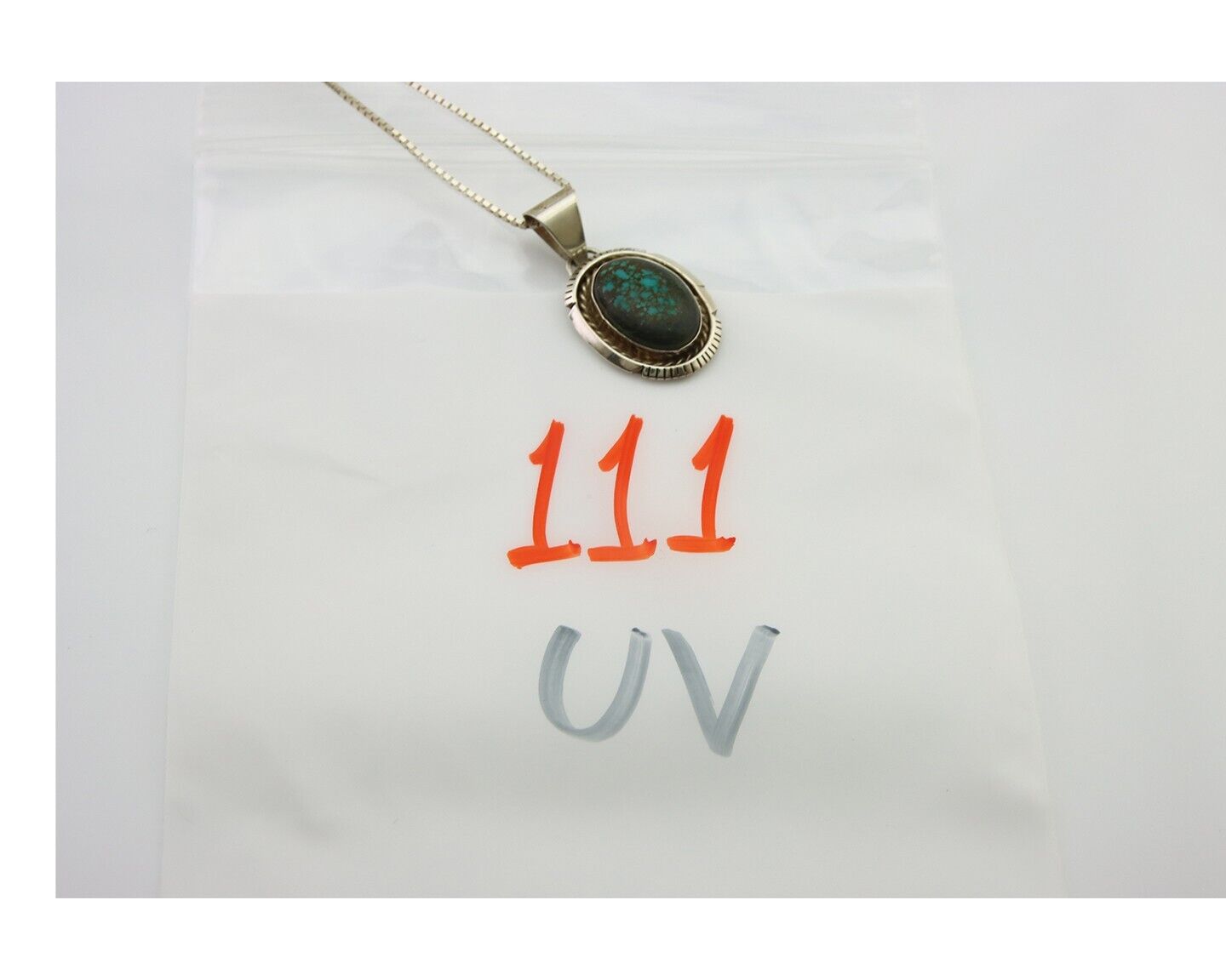 Navajo Necklace 925 Silver Natural Turquoise Artist Signed RR C.80's