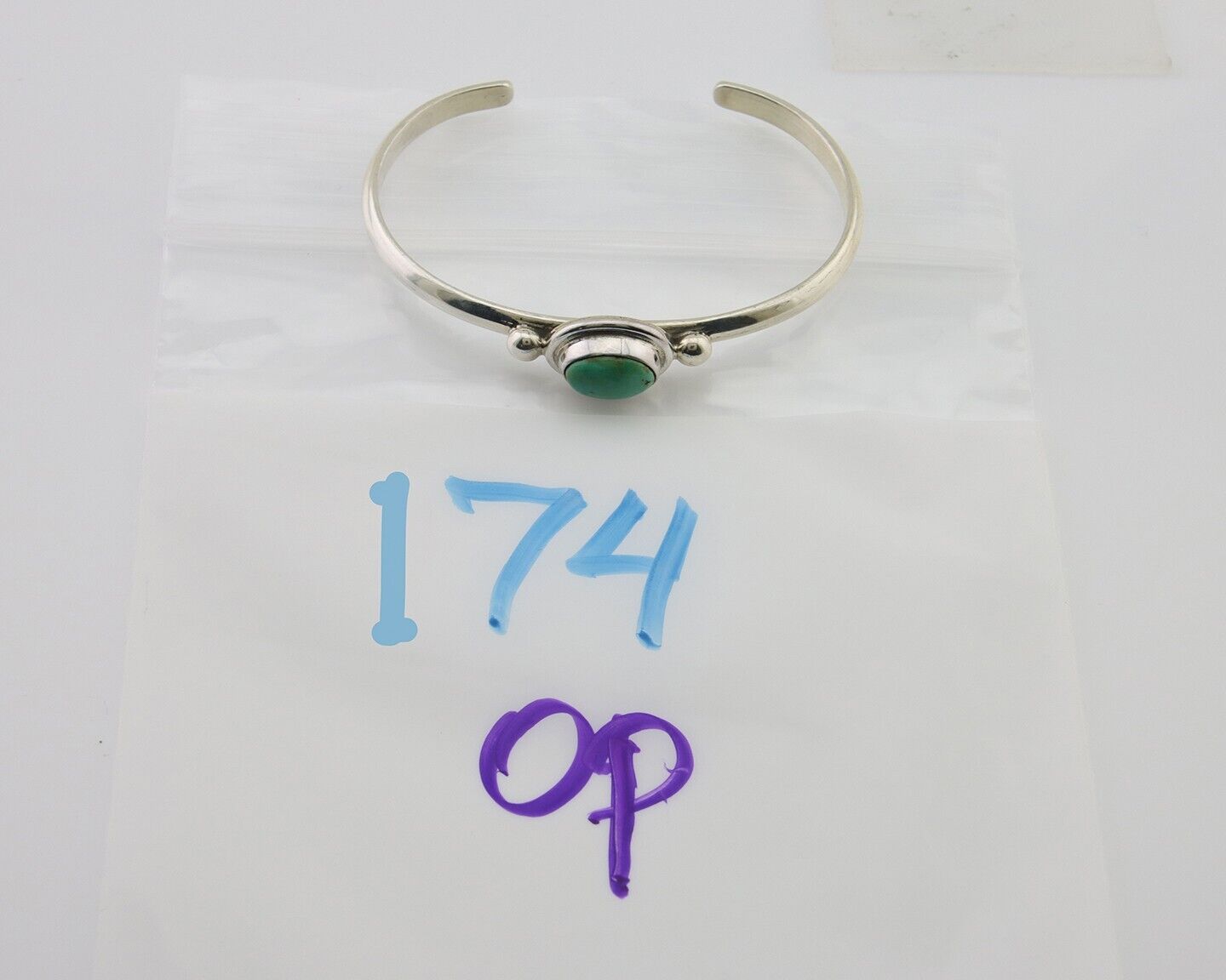 Navajo Kingman Turquoise Bracelet 925 Silver Artist Native American C.80's