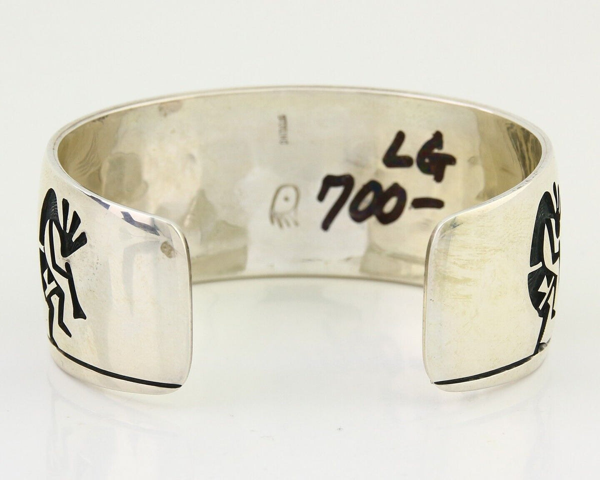 Hopi Handmade Cuff Bracelet 925 Silver Signed Alde Qumyintewa