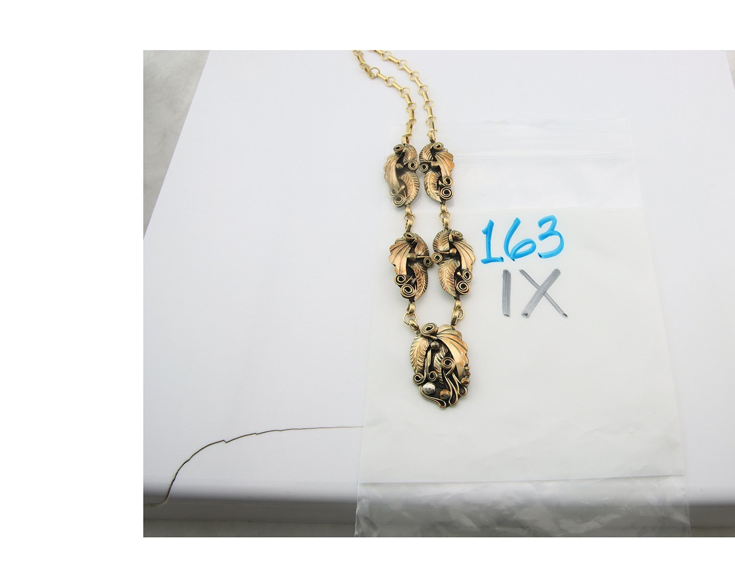 Navajo Necklace Sterling Silver & Gold Authentic Vintage Signed Justin Morris