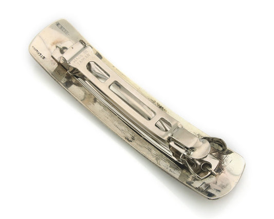 Vintage Navajo Horse Barrette 925 Sterling Silver Hand Stamped Signed B Webb