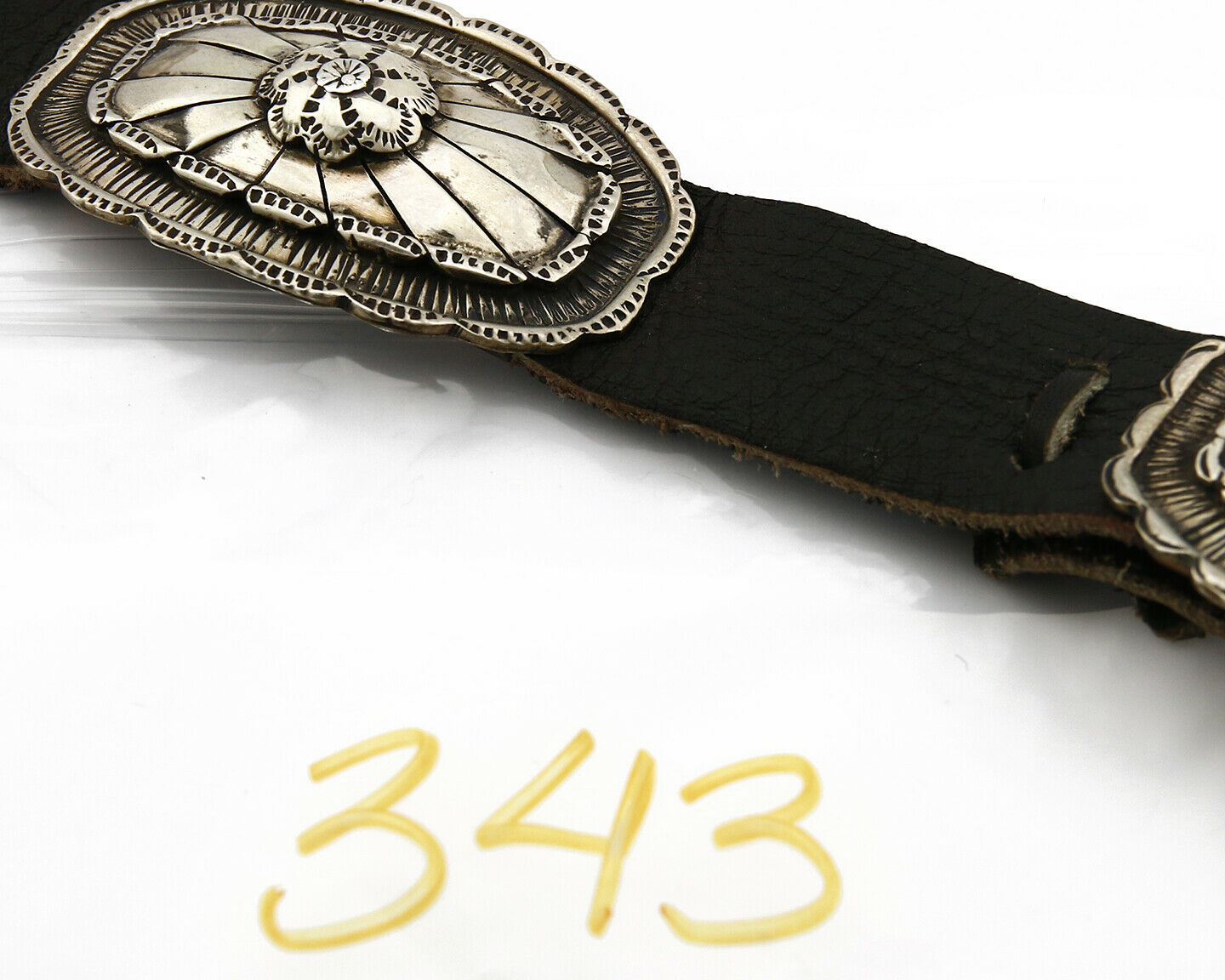 Navajo Concho Belt .925 Silver Handmade Signed Tom Willeto C.1980's