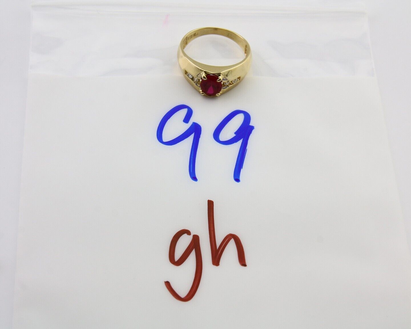 Men Lab-Created Gemstone & Simulated Diamond Ring in 14k Real SOLID Yellow Gold