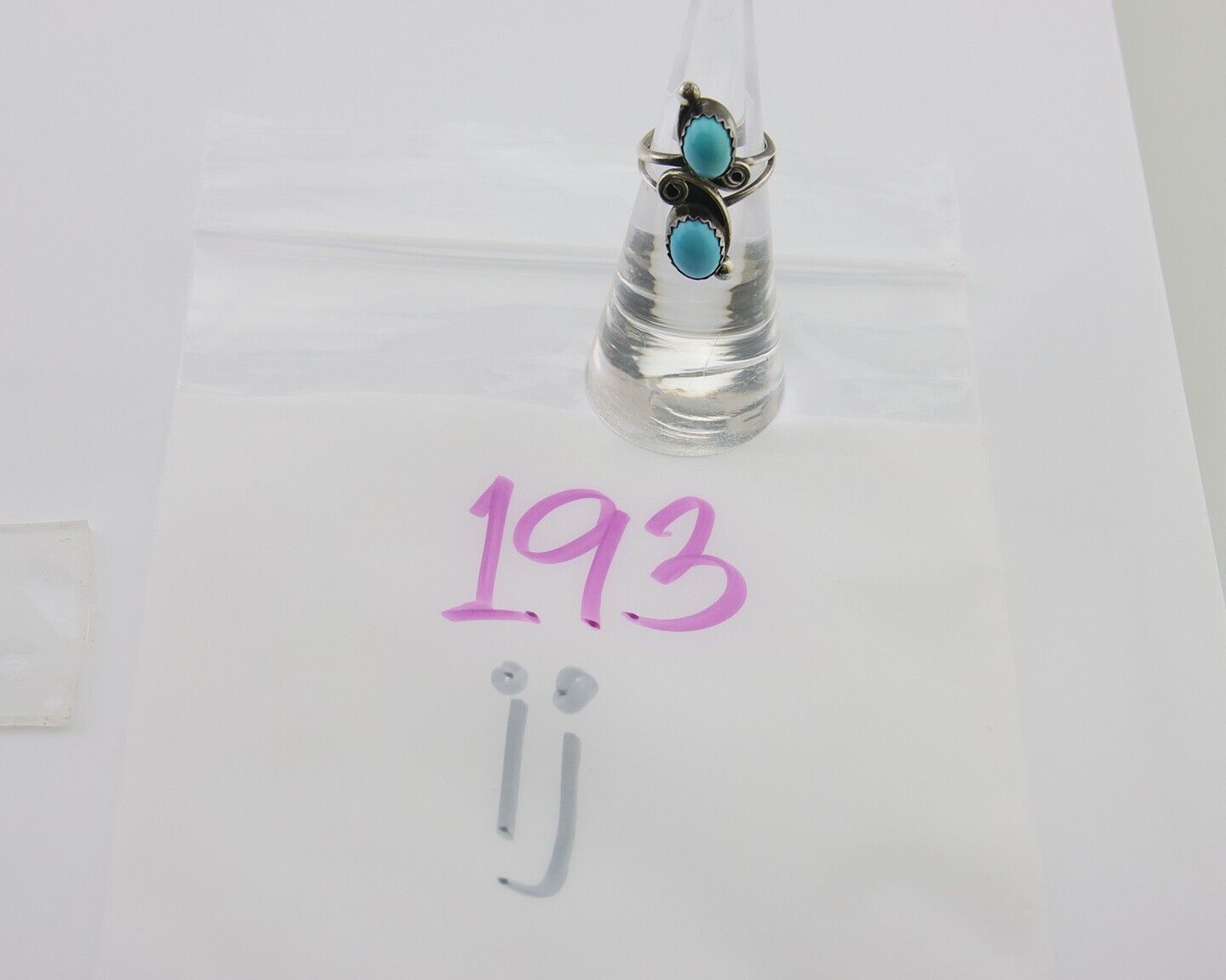 Navajo Ring 925 Silver Kingman Turquoise Native American Artist C.80's