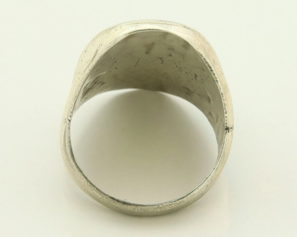 Men Navajo Ring Sterling Silver Hand Stamped Handmade Vintage Size 11