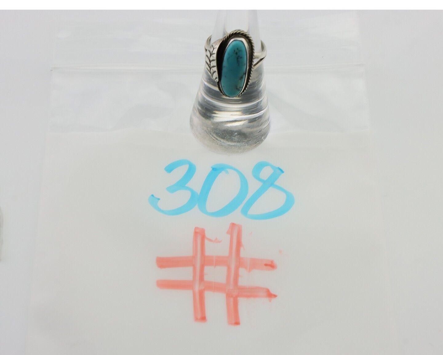 Navajo Handmade Ring 925 Silver Natural Turquoise Native American Artist C.80's