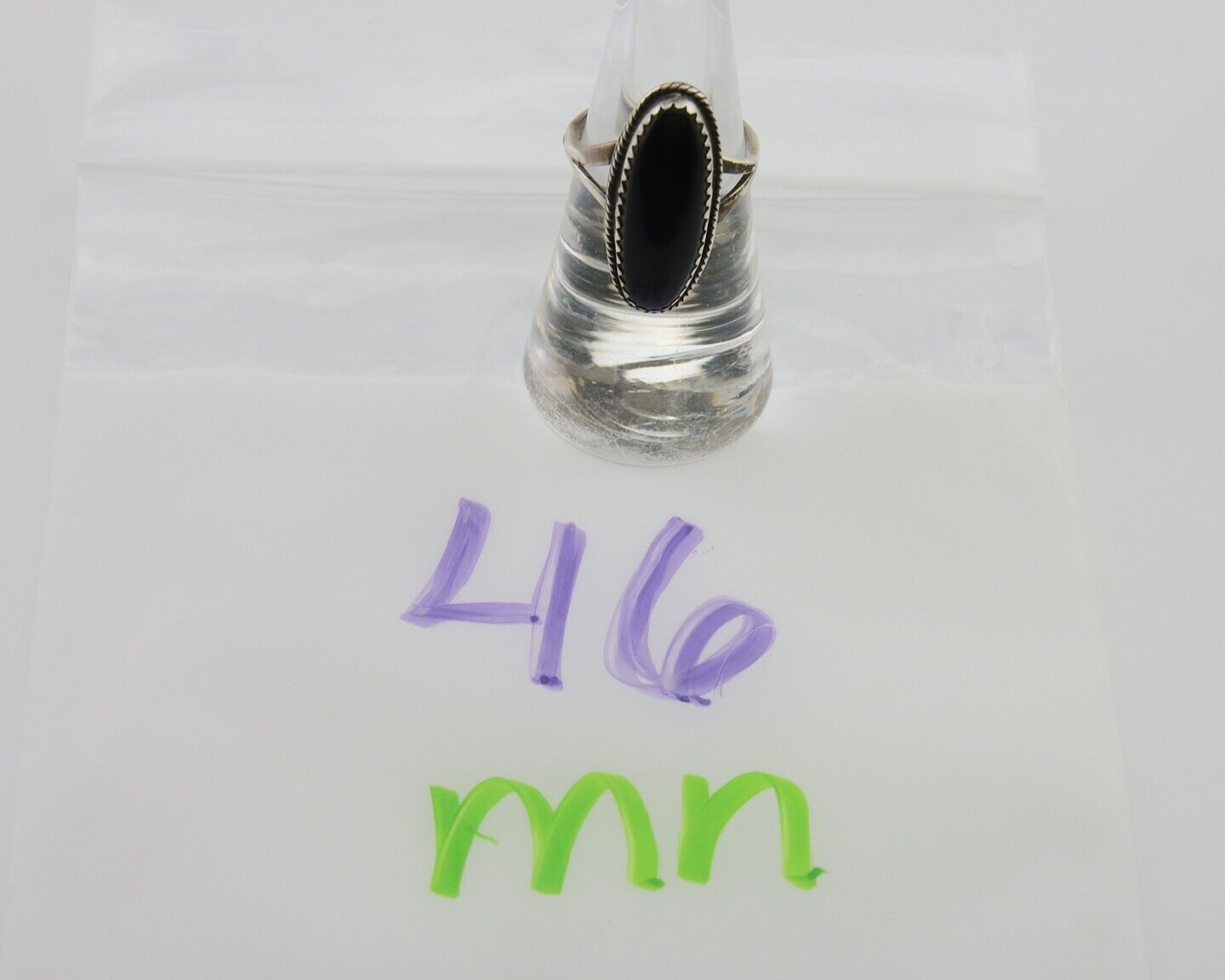 Navajo Handmade Ring 925 Silver Black Onyx Native American Artist C.80's