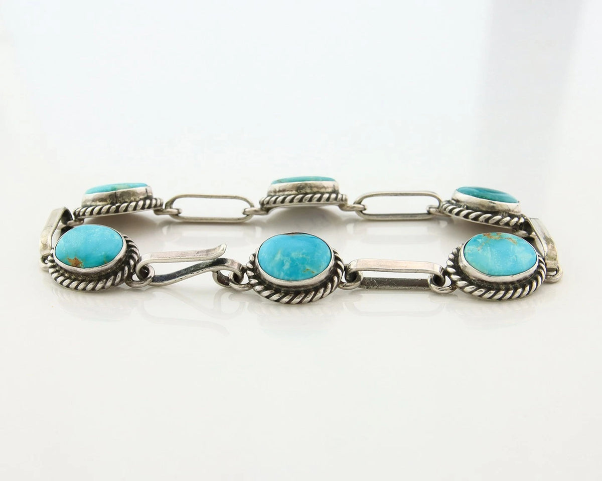 Navajo Cuff Bracelet 925 Sterling Silver Natural Turquoise Handmade Vintage