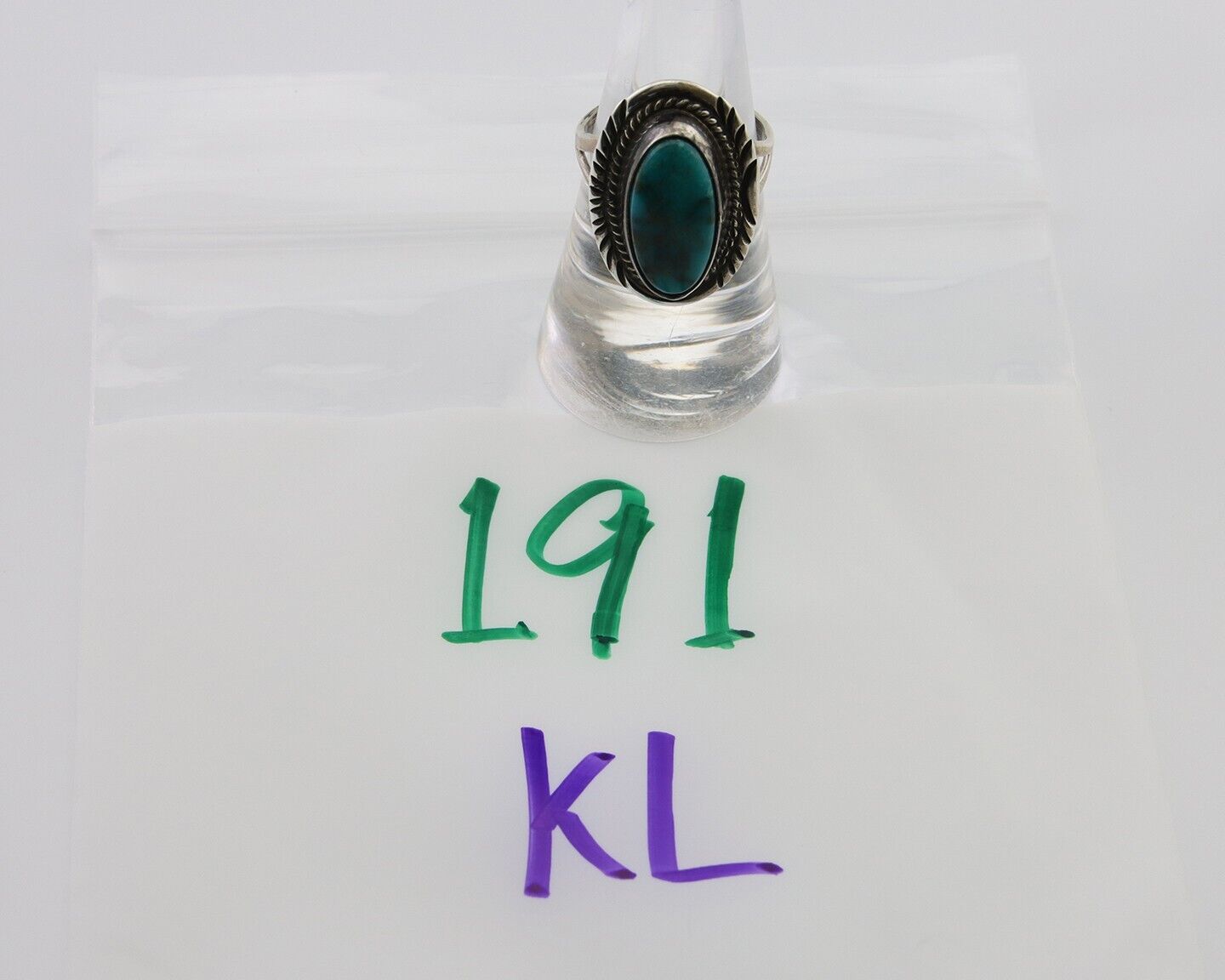 Navajo Ring 925 Silver Natural Turquoise Artist Signed Mike Begay C.80's