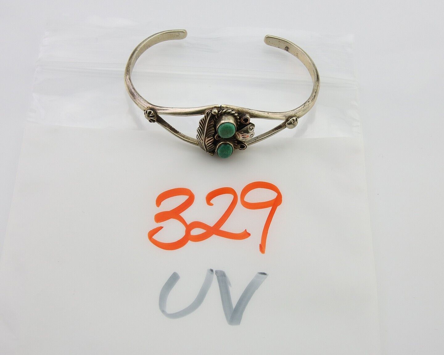 Navajo Bracelet 925 Silver Cuff Turquoise Handmade Native Artist C.80's