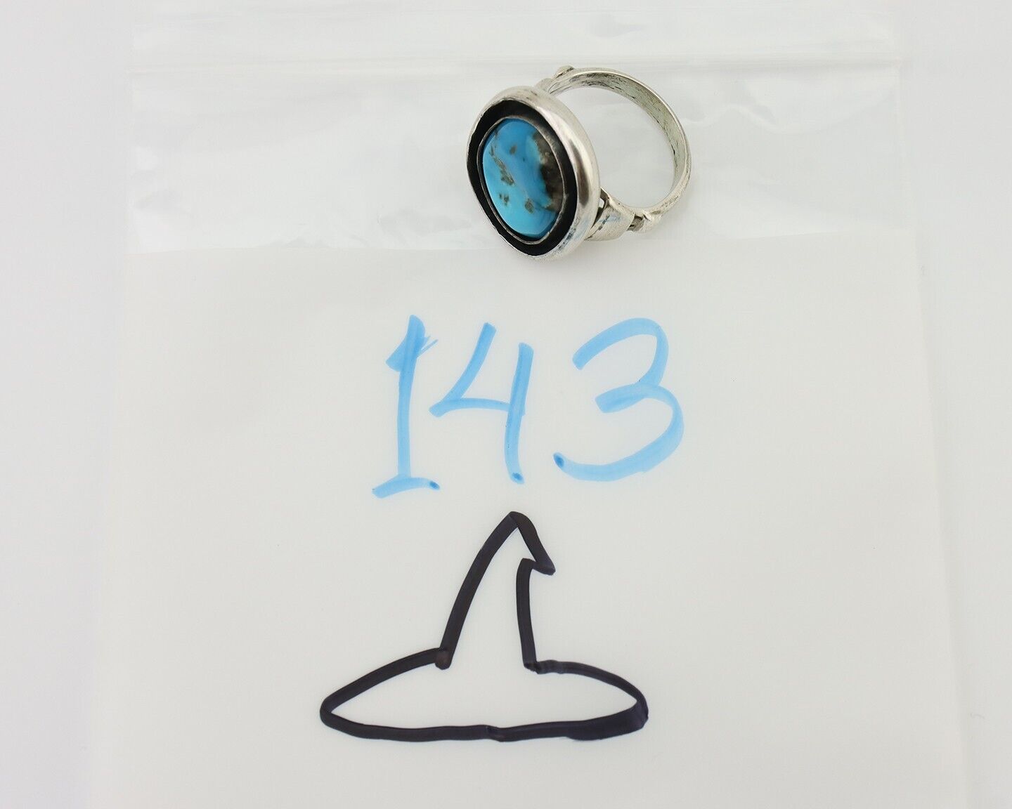 Navajo Ring 925 Silver Arizona Turquoise Signed M Montoya C.80's
