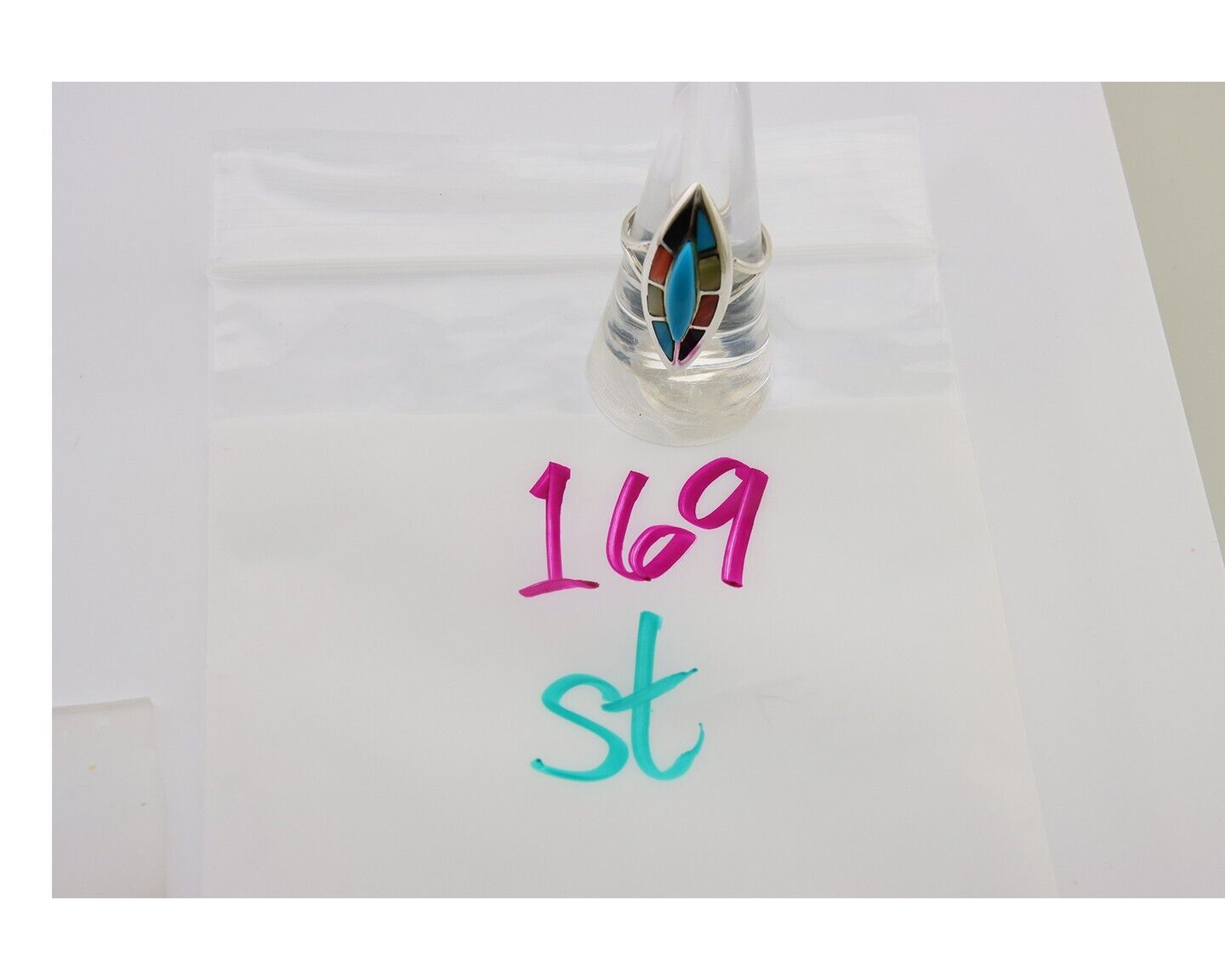 Navajo Ring 925 Silver Turquoise Shell Onyx Spiney Oyster Native Artist C80's