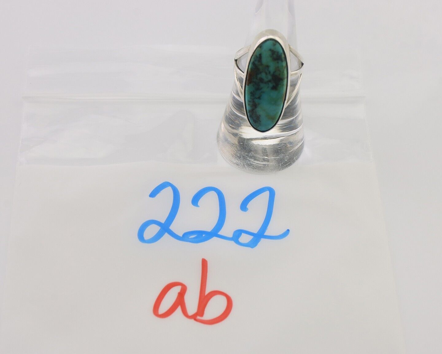 Navajo Ring 925 Silver Blue Gem Turquoise Native American Artist C.80's