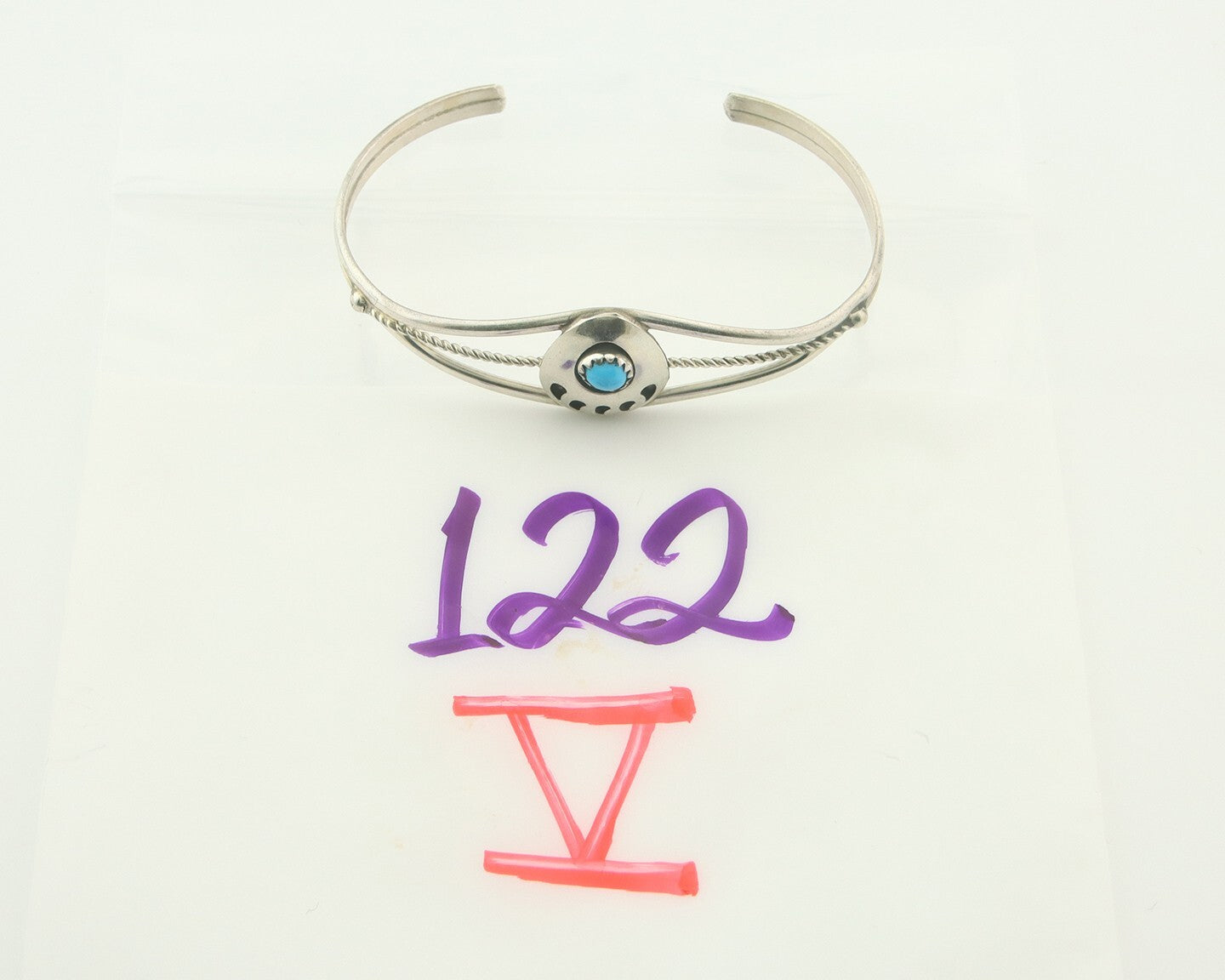 Navajo Bracelet 925 Silver Handmade Animal Claw Cuff Native American Artist C80s