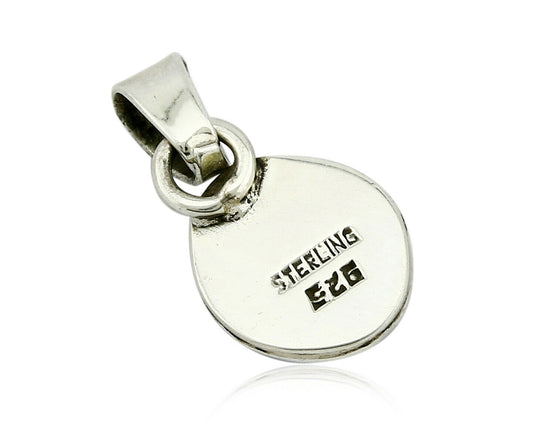 Navajo Hand Stamped Natural Mined MOP in .925 SOLID Silver Pendant