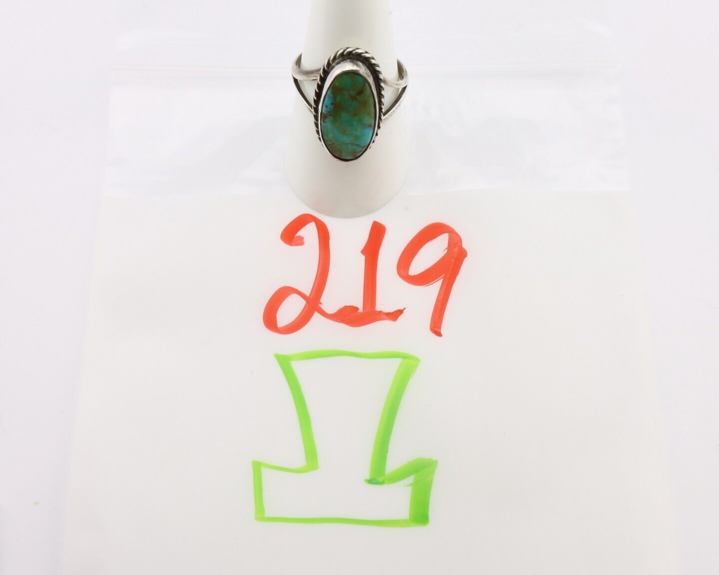 Navajo Ring 925 Silver Kingman Turquoise Artist Native American Signed C.80's