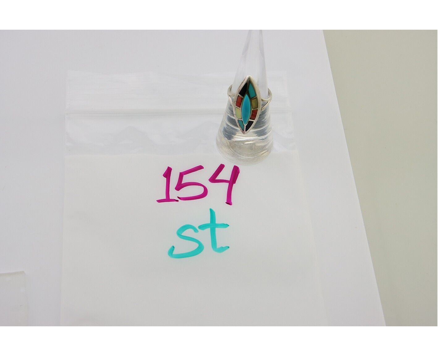 Navajo Ring 925 Silver Turquoise Shell Onyx Spiney Oyster Native Artist C80's