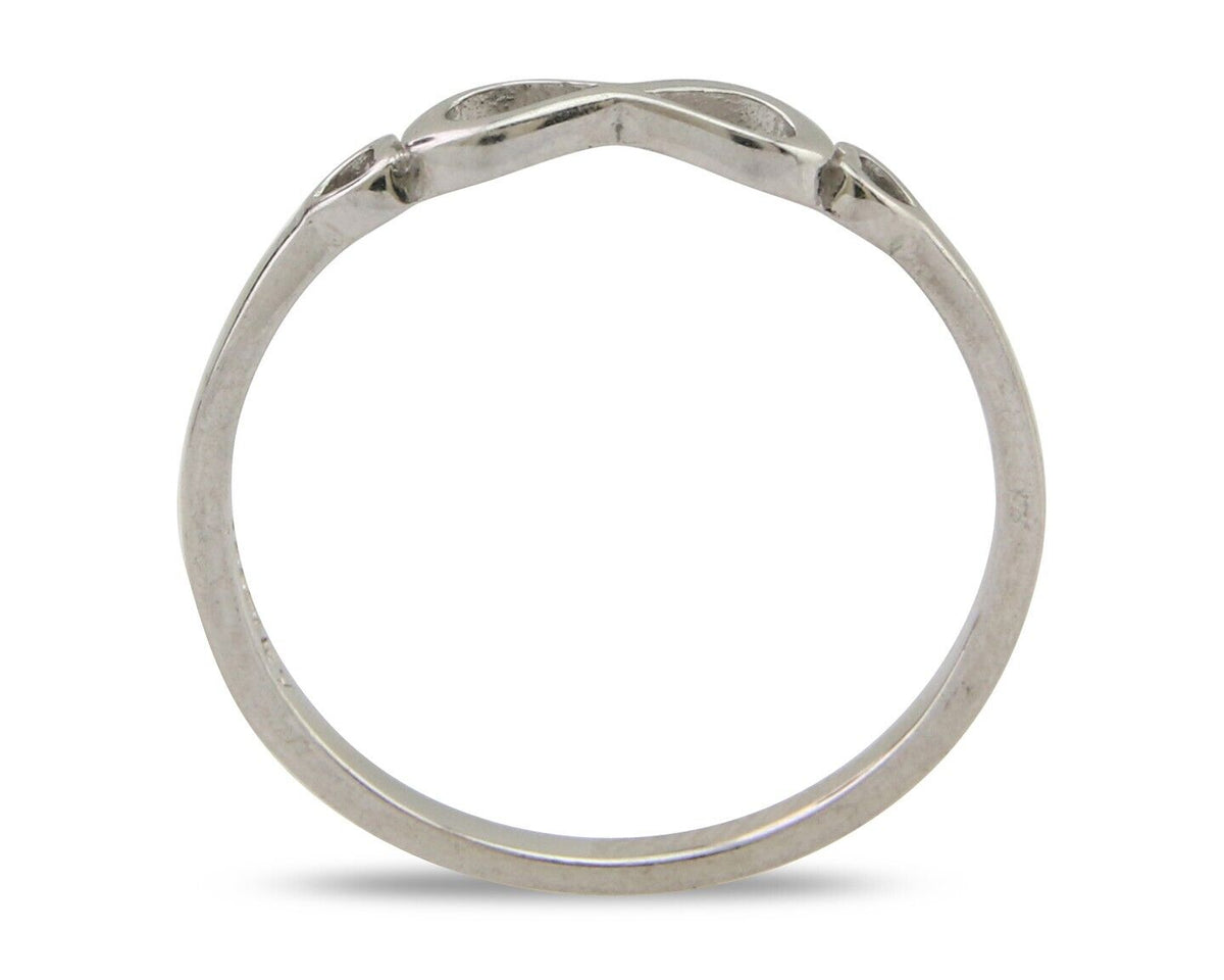 Infinity Heart Promise Ring 925 Solid Silver Size 7.0