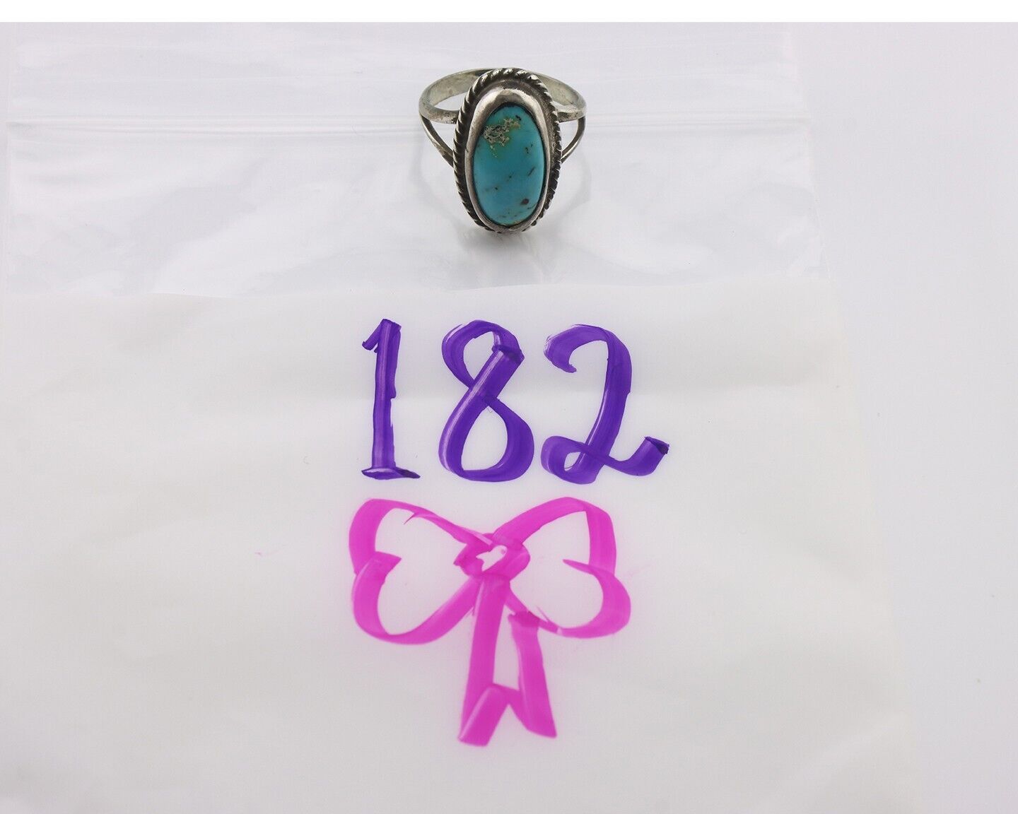 Navajo Ring .925 Silver Natural Kingman Turquoise Native American Artist C.80's
