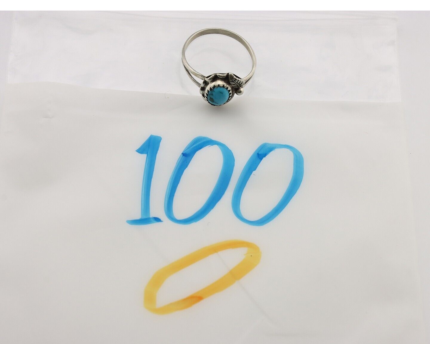 Navajo Ring 925 Silver Turquoise Artist Signed SkyStone Creations C.80's