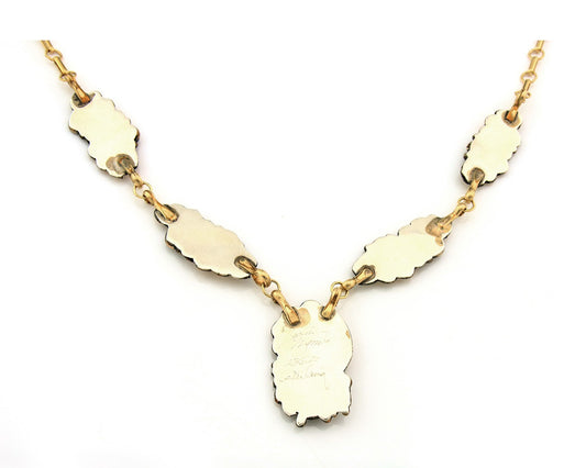 Navajo Necklace Sterling Silver & Gold Authentic Vintage Signed Justin Morris