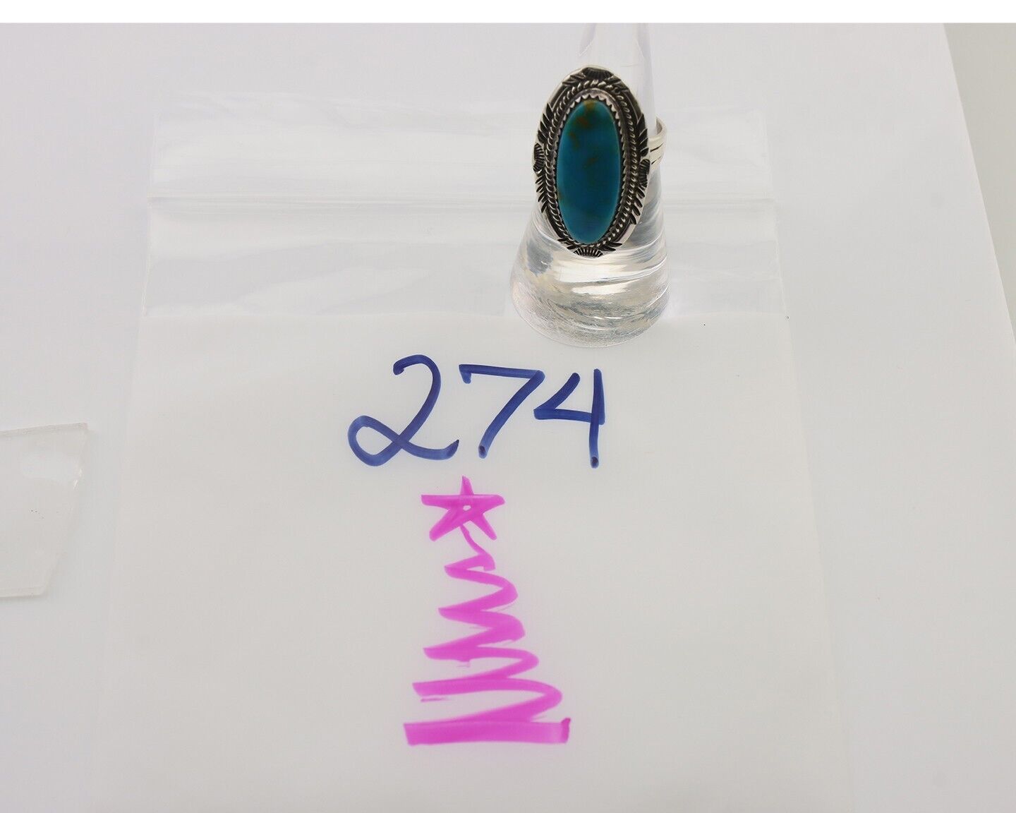 Navajo Ring 925 Silver Blue Turquoise Native Artist Signed M Begay C.80's