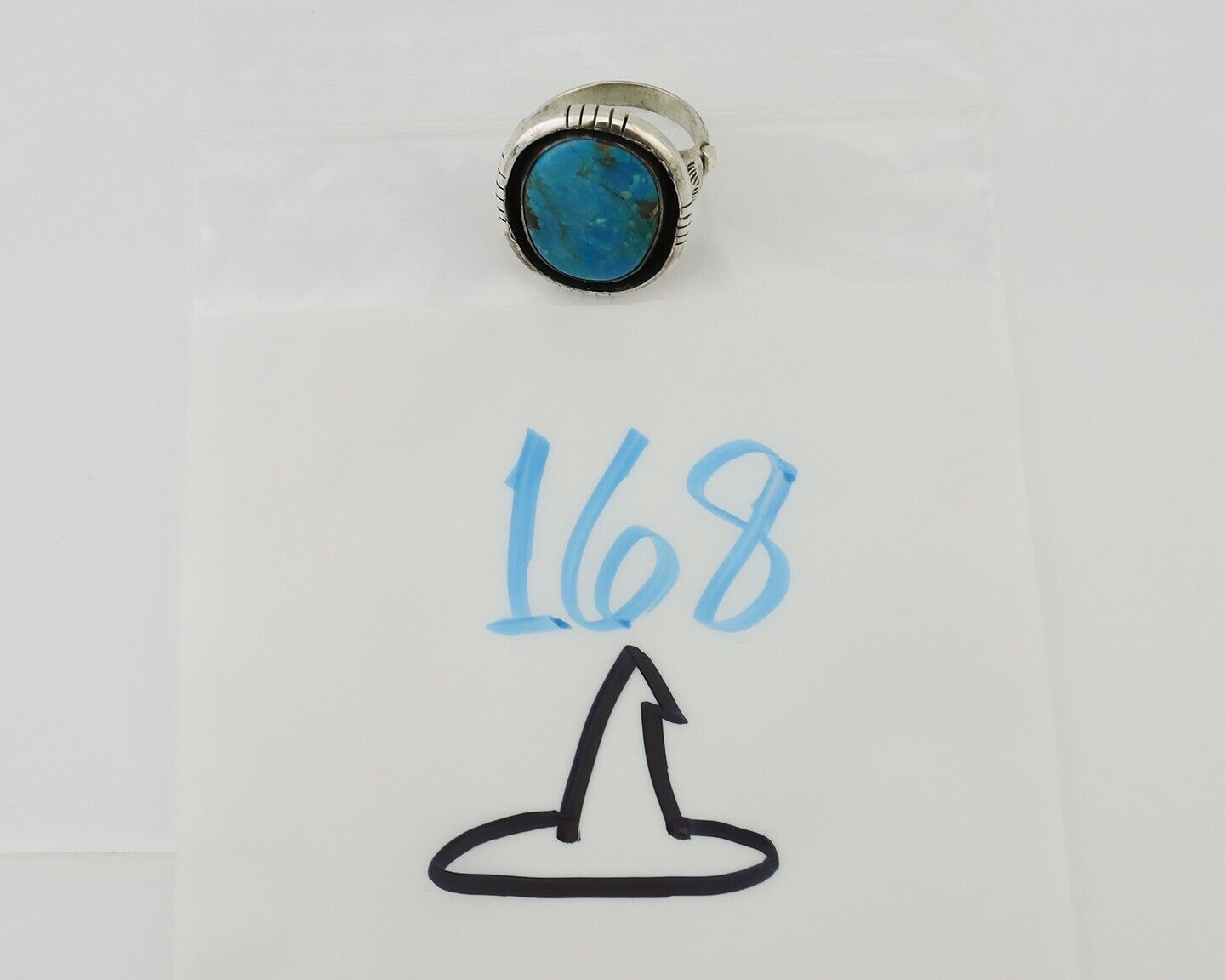 Navajo Ring 925 Silver Arizona Turquoise Signed M Montoya C.80's