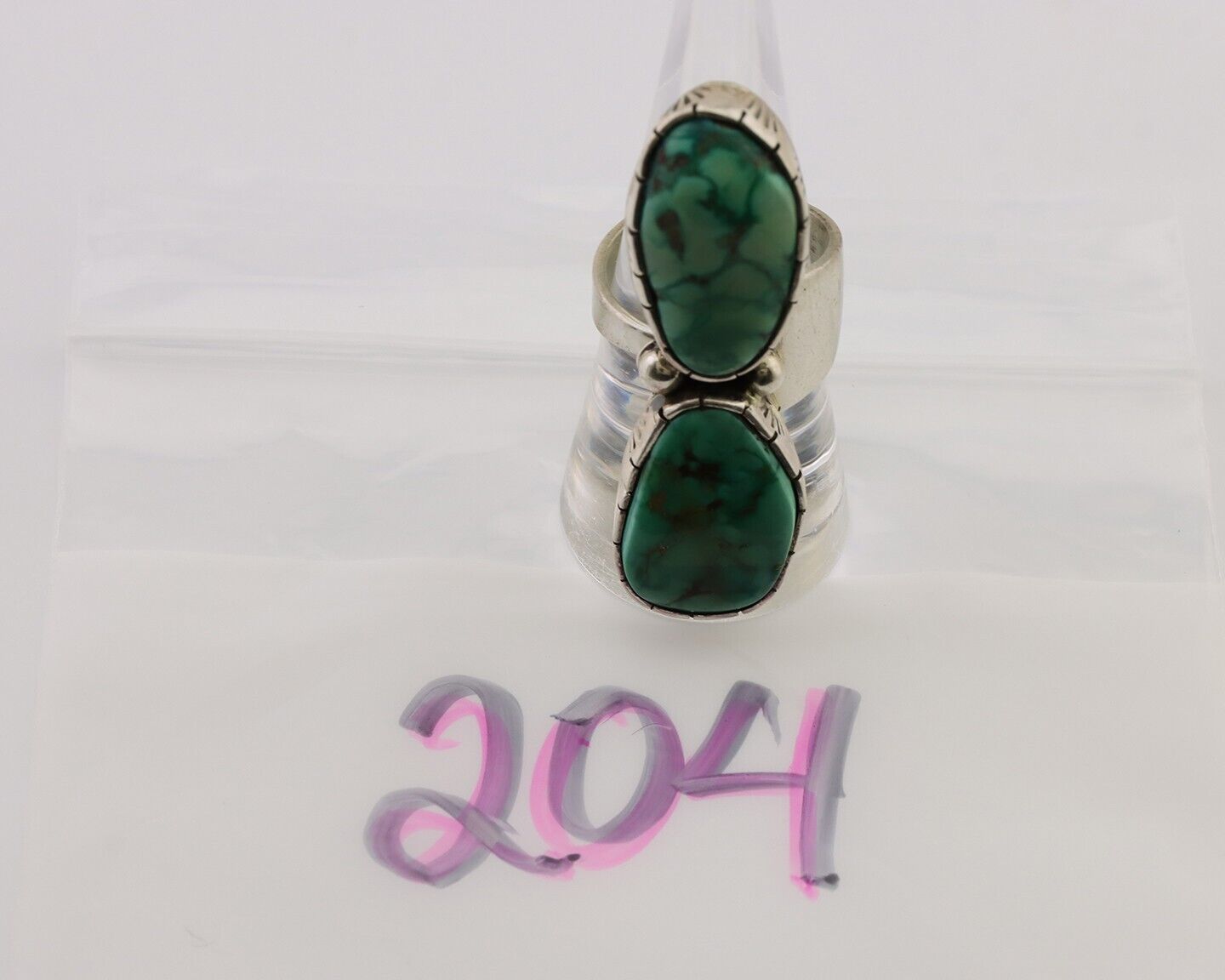 Navajo Handmade Ring 925 Silver Damele Tuquoise Artist Signed M Guerro C.80's