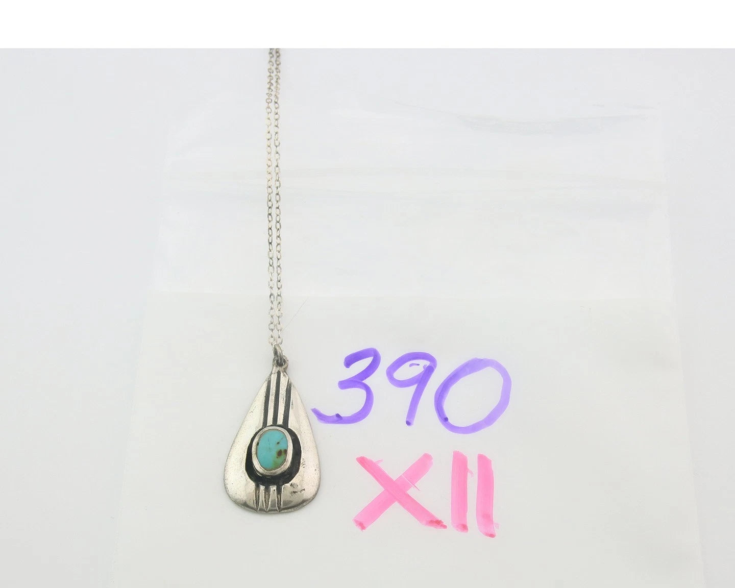 Navajo Necklace Sterling Silver Natural Blue Turquoise Vintage