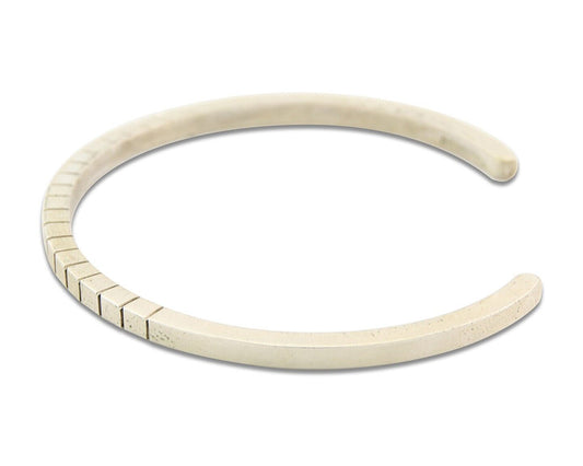 Navajo Bracelet 925 Silver Hand Stamped Signed M.C. ISASIB C.80's