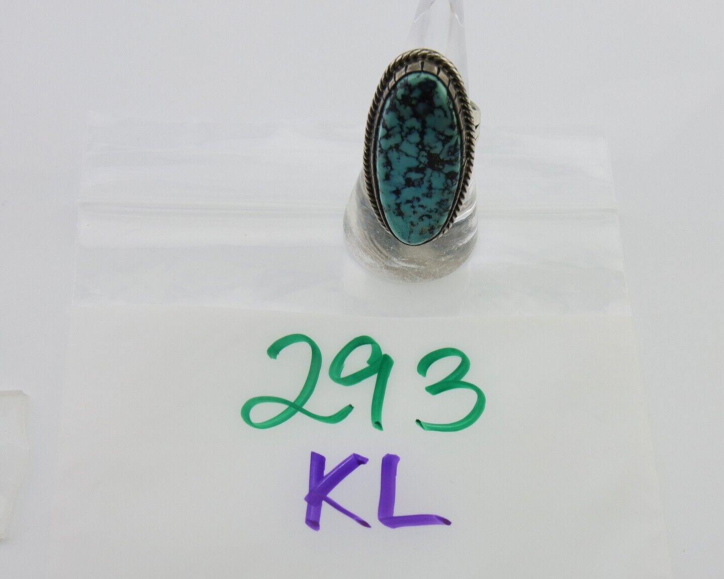 Navajo Ring 925 Silver Natural Blue Green Turquoise Fred Guerro C.80's