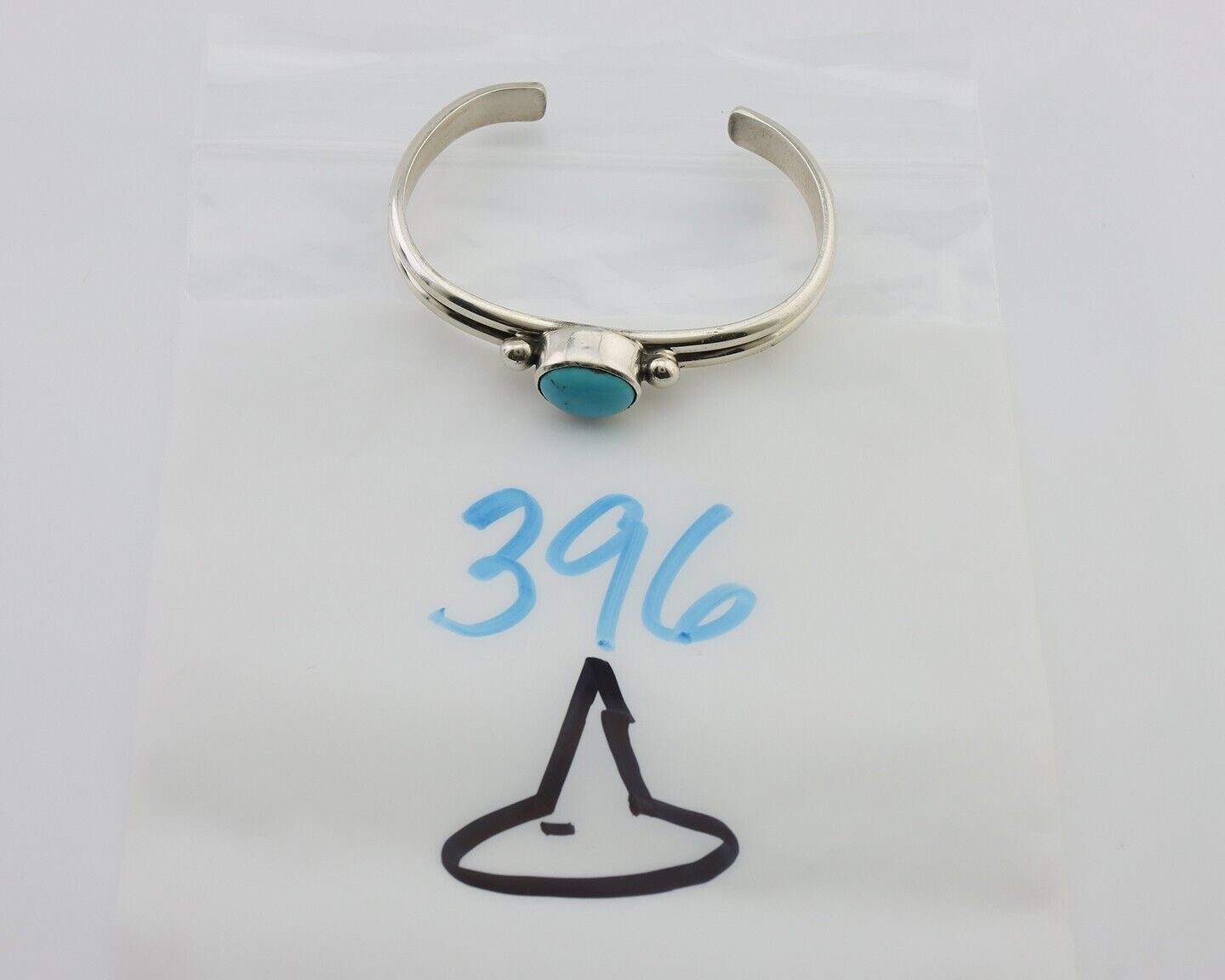 Navajo Cuff Bracelet 925 Silver Natural Blue Turquoise Native American C.80's