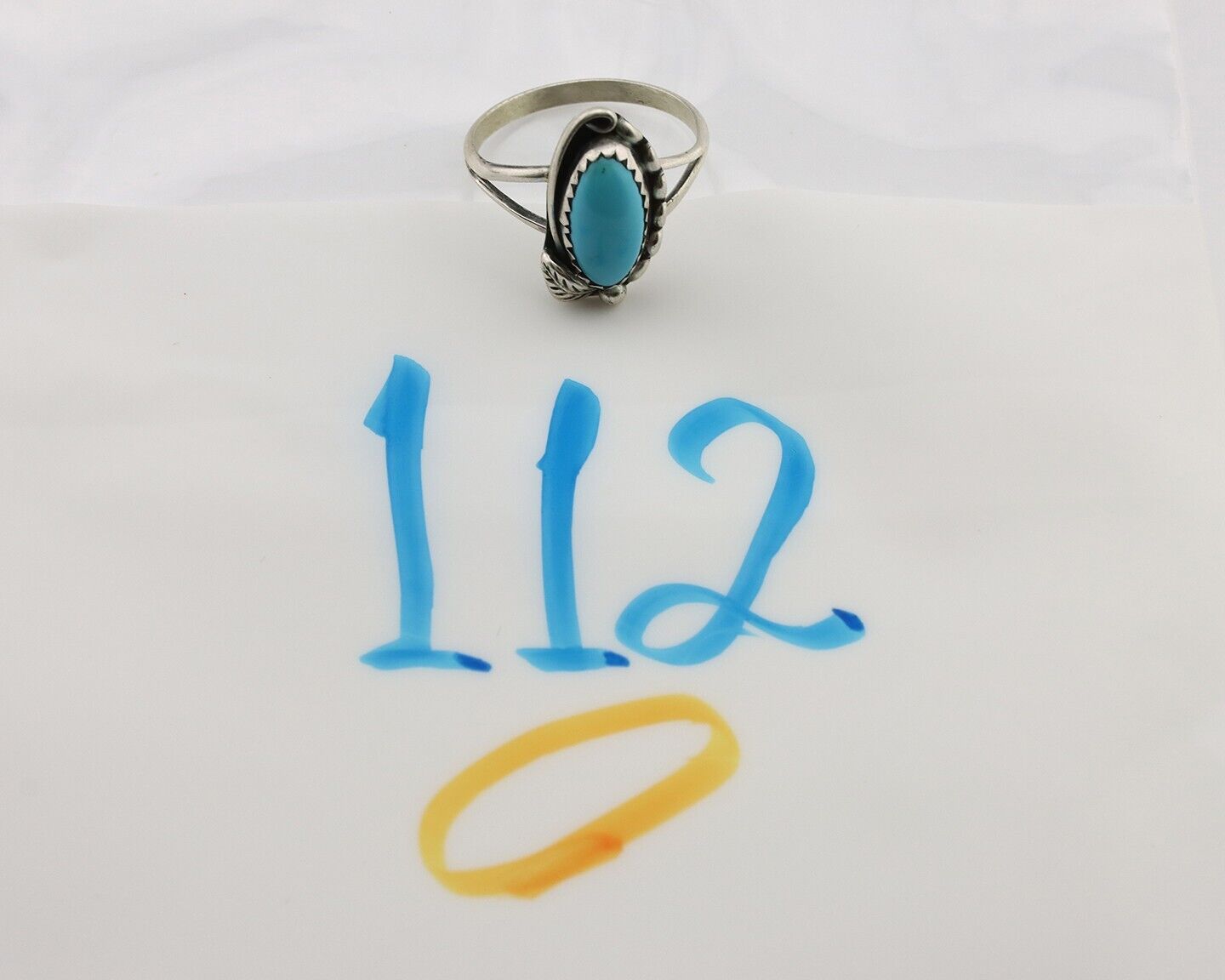 Navajo Ring 925 Silver Turquoise Artist Signed SkyStone Creations C.80's