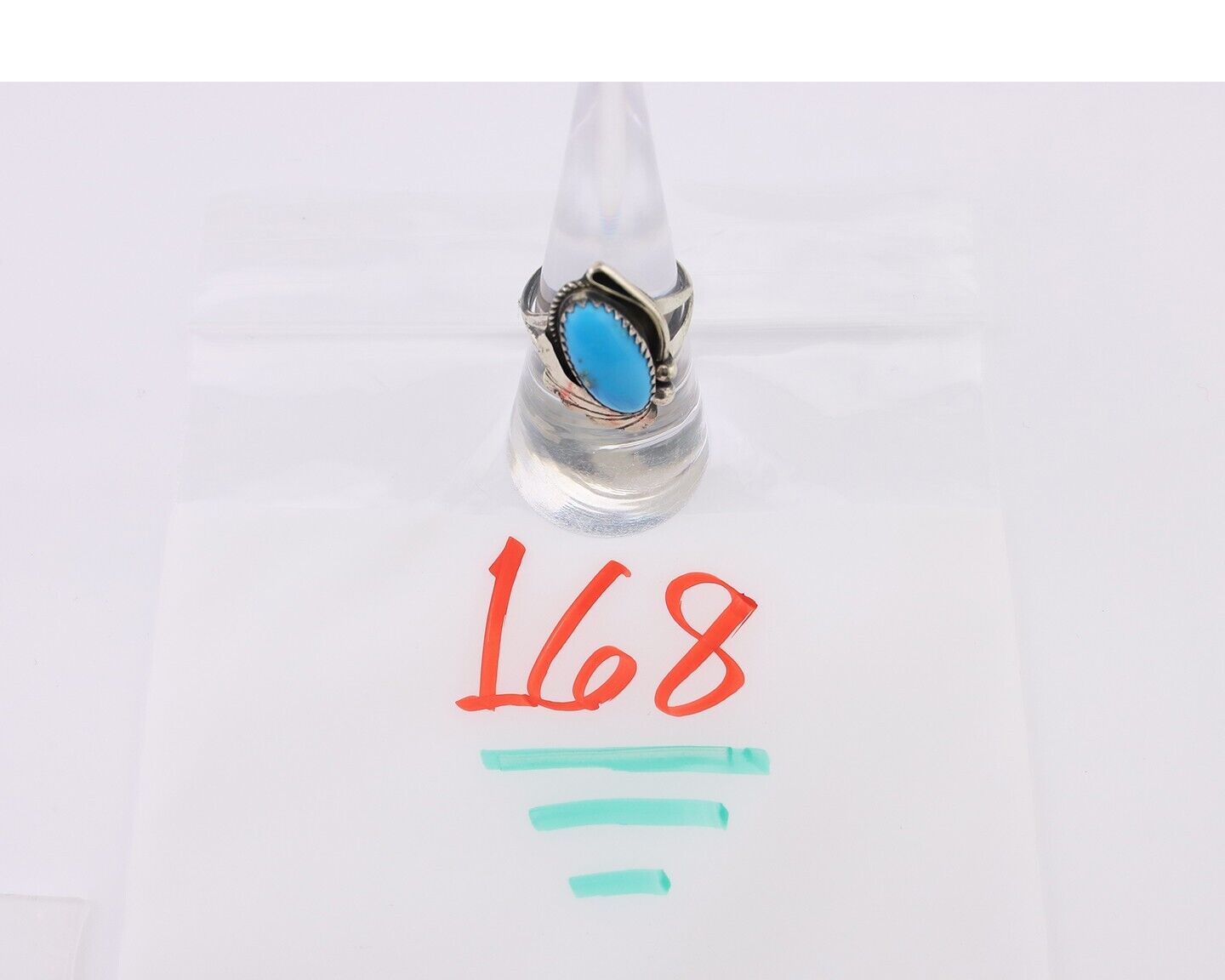 Navajo Ring 925 Silver Sleeping Beauty Turquoise Signed Justin Morris C.80's