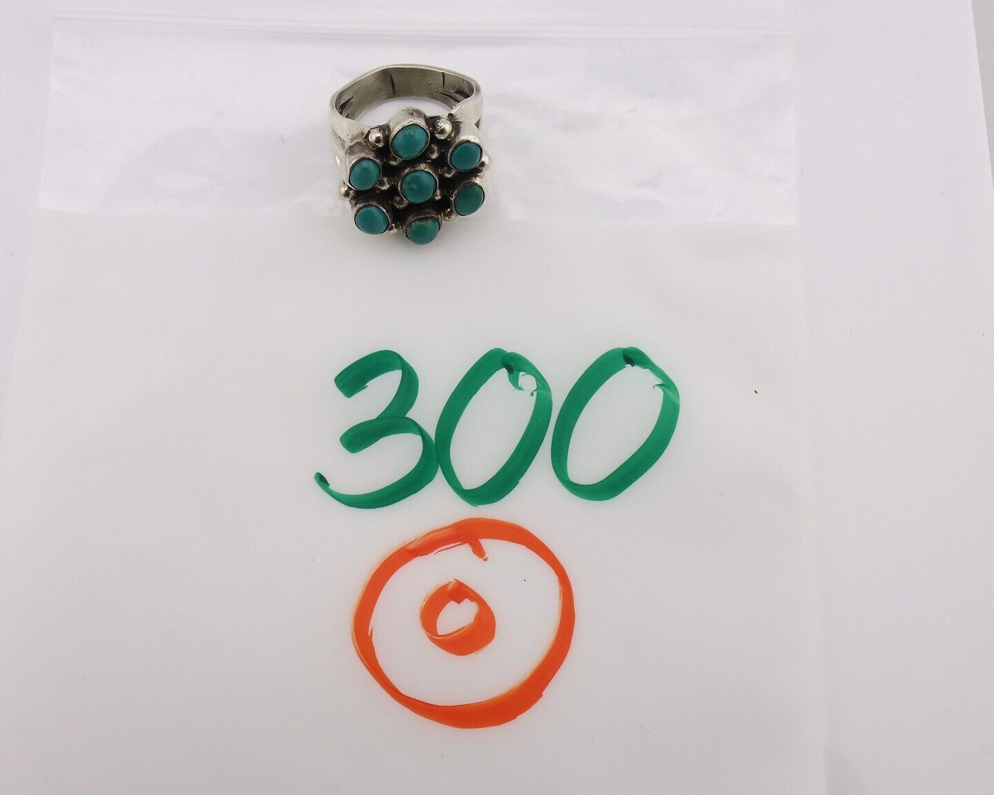 Navajo Ring .925 Silver Natural Blue Turquoise Native American Artist C.80's
