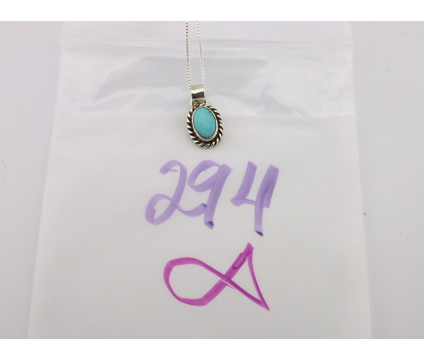 Navajo Necklace 925 Silver Natural Kingman Turquoise Native Artist C.2008
