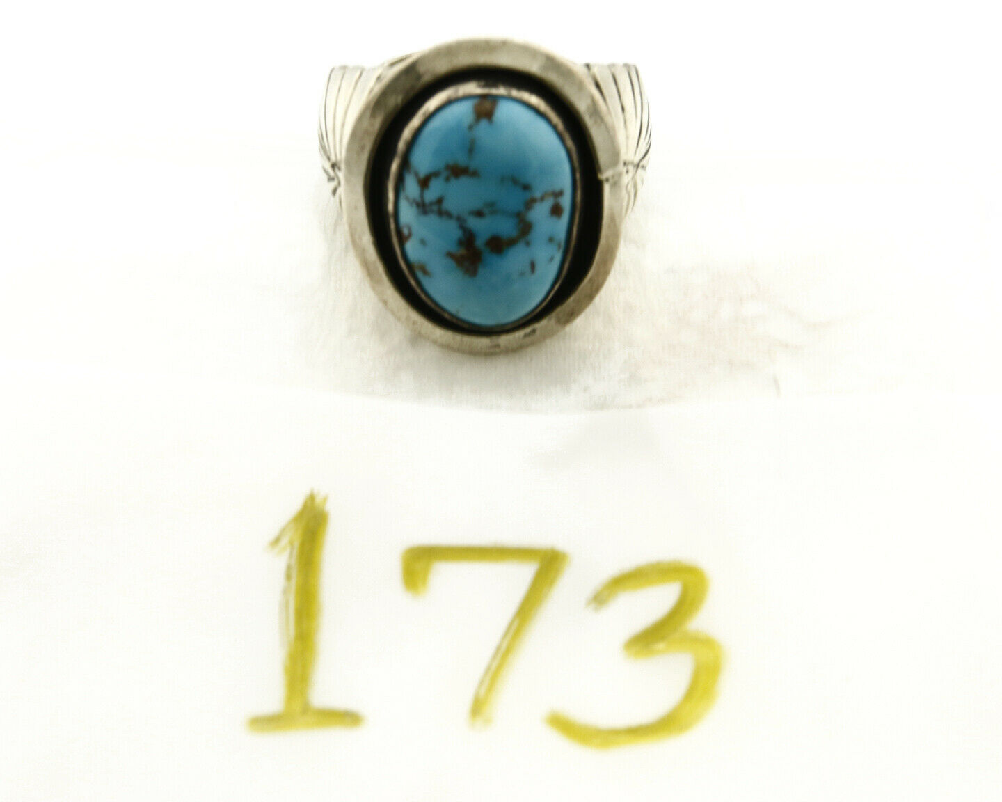 Navajo Ring .925 SOLID Silver Castle Dome Turquoise Signed Doug Zachary C.80's