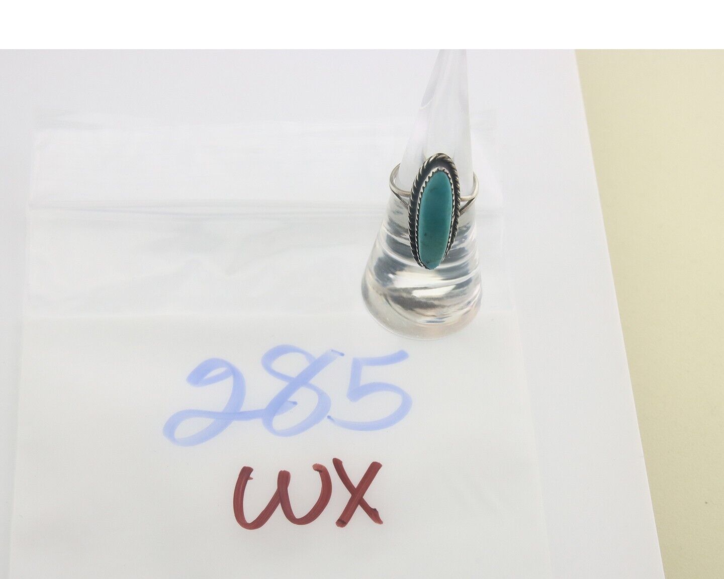 Navajo Ring 925 Sterling Natural Turquoise Native Artist C.80's Size 5.5