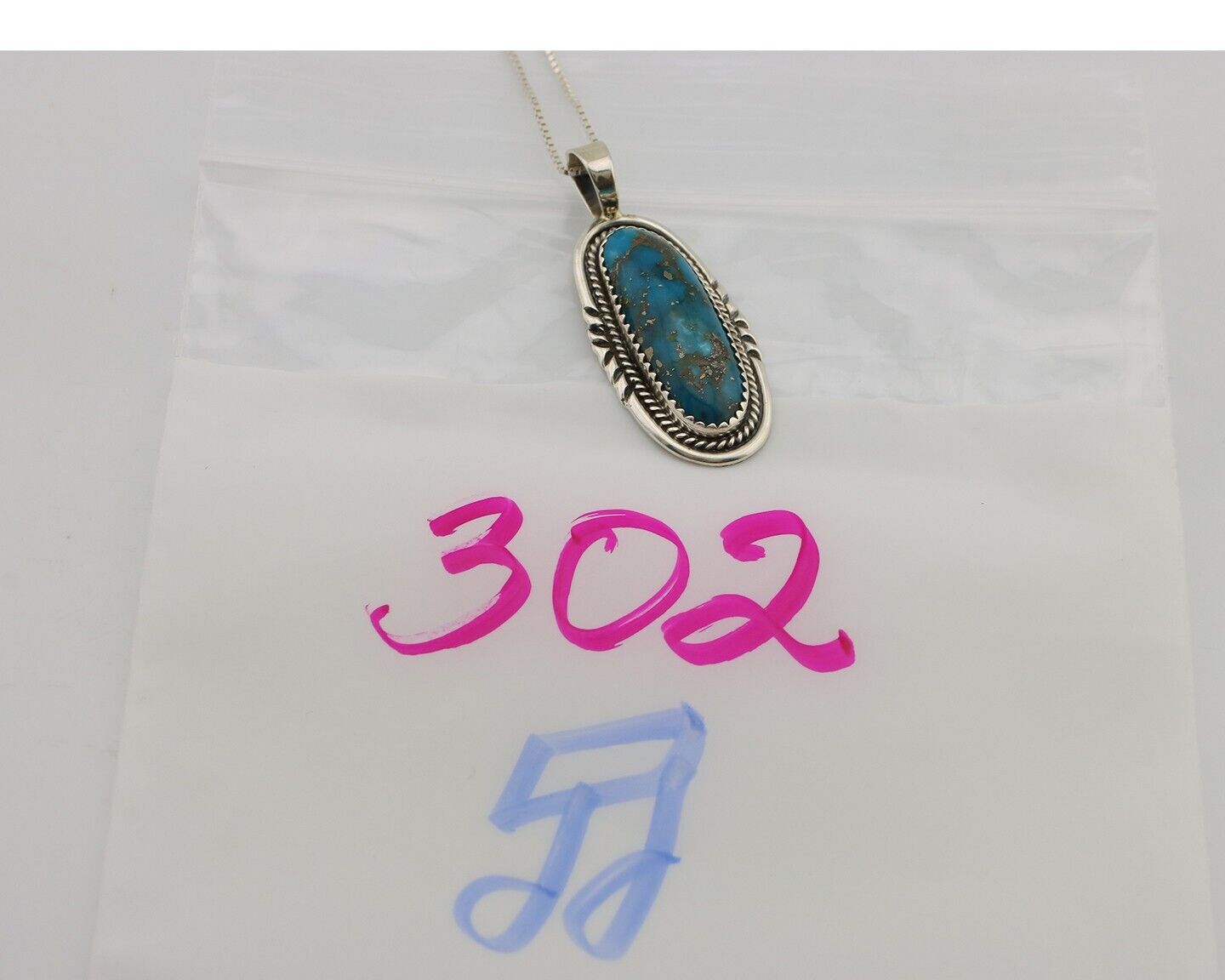 Navajo Necklace 925 Silver Blue Turquoise Artist Signed Anna Begay C.80s