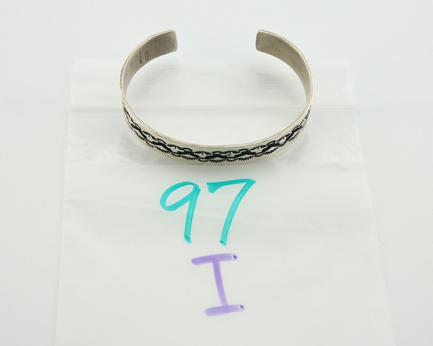 Navajo Bracelet 925 Silver Handmade Cuff Artist Signed Tom Billy C.80's