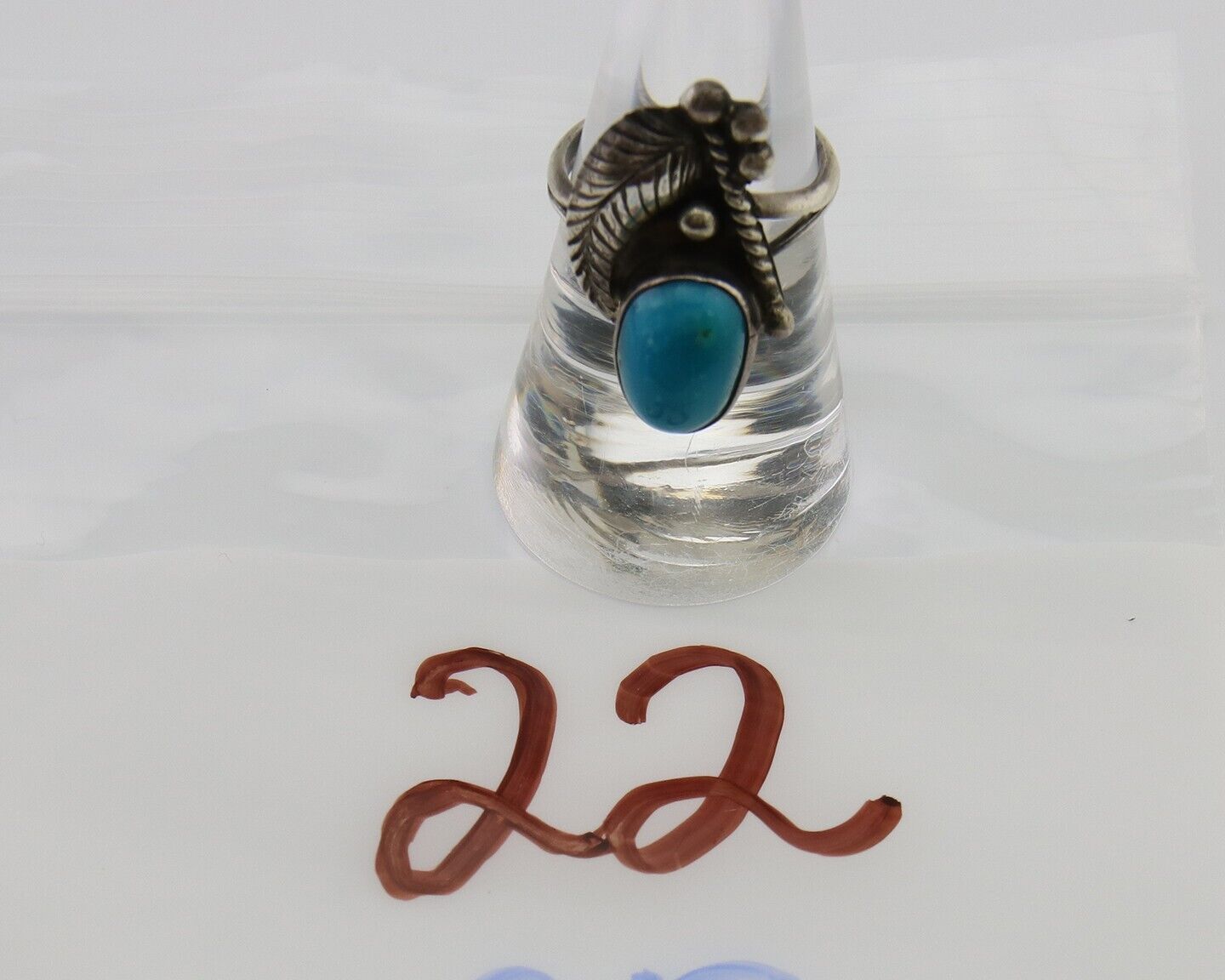 Navajo Handmade Ring 925 Silver Turquoise Signed BP C.80's